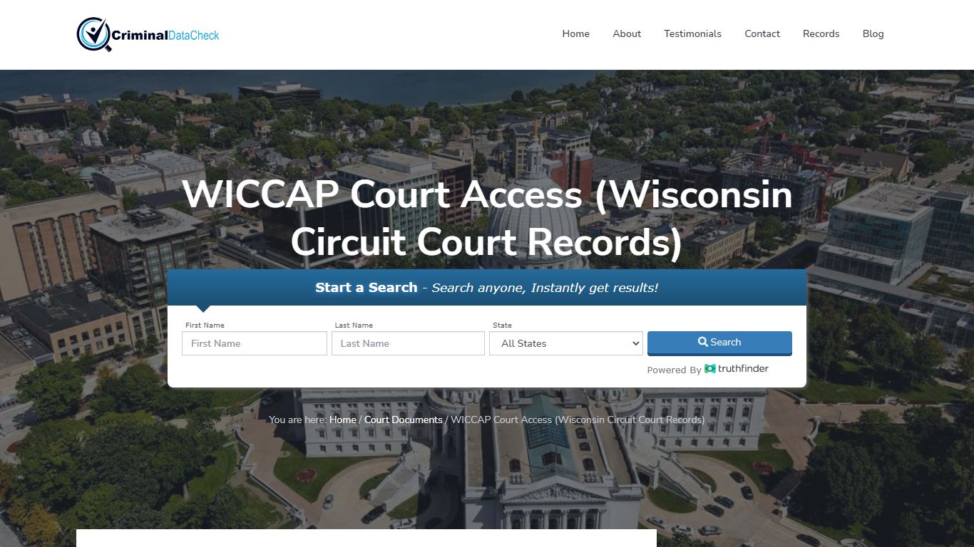 WICCAP Court Access (Wisconsin Circuit Court Records) - Criminal Data ...